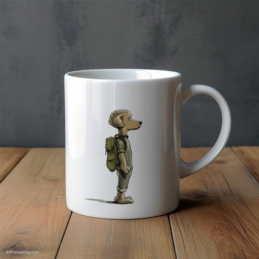 Poodle Hiking with a Backpack Mug – Unique Dog Cups | Dog-Themed Mugs