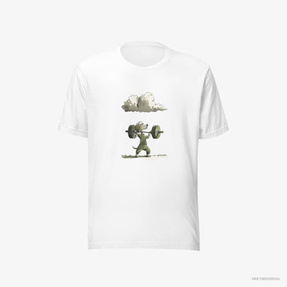 Poodle T-Shirt – Men White T-Shirt Eco-Friendly – Powerlifting Champion (on White Background)