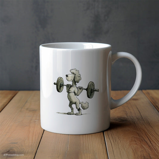 Poodle Breaking Weightlifting Records Mug – Unique Dog Cups | Dog-Themed Mugs