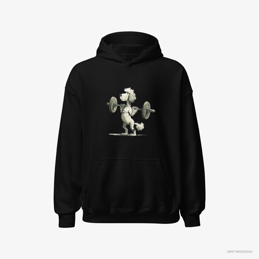 Poodle Hoodie – Men Black Hoodie Classic – Breaking Weightlifting Records (on White Background)