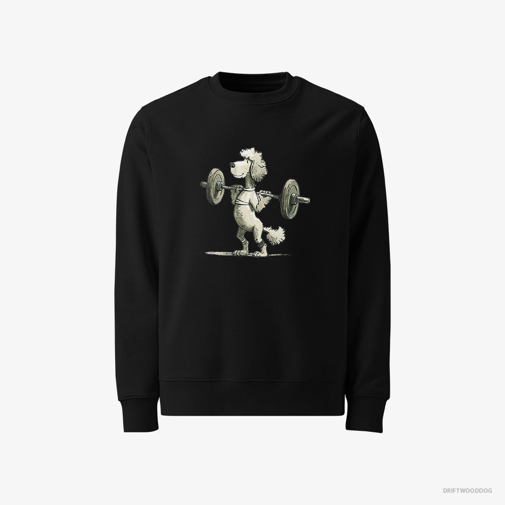 Poodle Sweatshirt – Men Black Sweatshirt Classic – Breaking Weightlifting Records (on White Background)