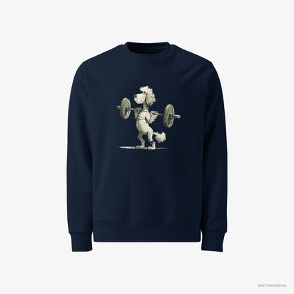 Poodle Breaking Weightlifting Records Navy Sweatshirt