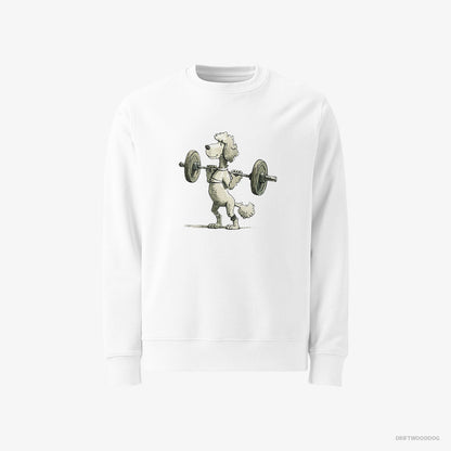 Poodle Breaking Weightlifting Records White Sweatshirt