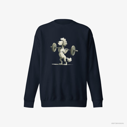 Poodle Breaking Weightlifting Records Navy Sweatshirt