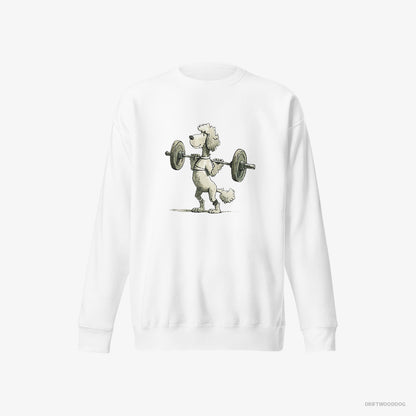 Poodle Breaking Weightlifting Records White Sweatshirt