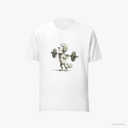 Poodle Breaking Weightlifting Records White T-Shirt