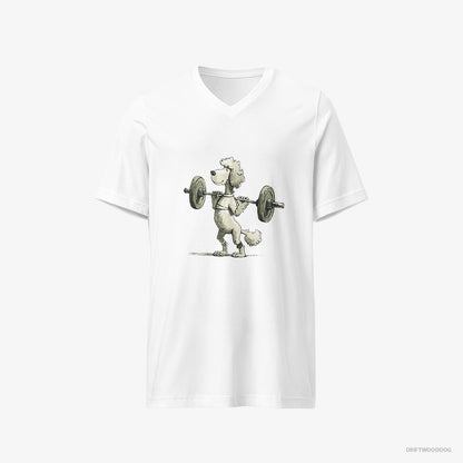 Poodle Breaking Weightlifting Records White T-Shirt