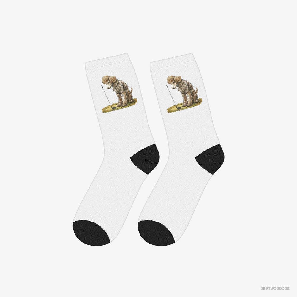 Poodle on the Golf Course – Socks White – Classic