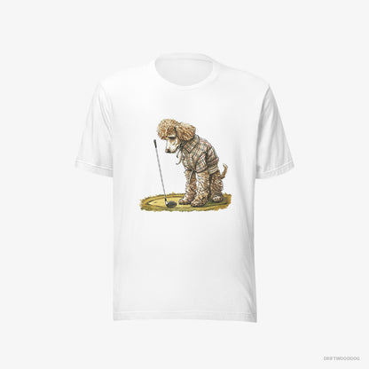 Poodle T-Shirt – Men White T-Shirt Eco-Friendly – on the Golf Course (on White Background)