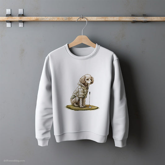 Poodle on a Golf Adventure Sweatshirt – Unisex Sweatshirt for Dog Lovers