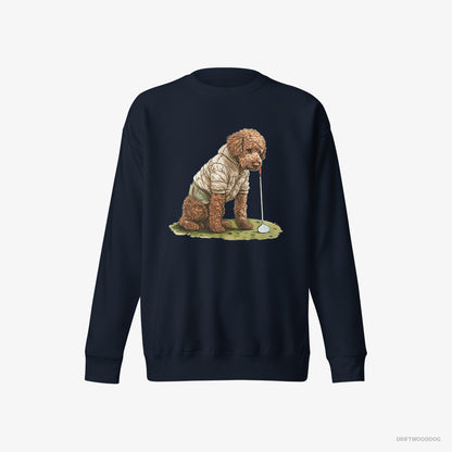 Poodle in the Golf Zone Navy Sweatshirt