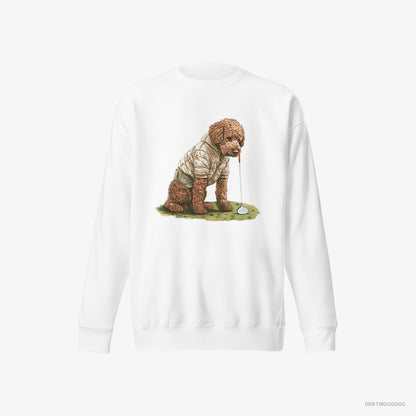 Poodle in the Golf Zone White Sweatshirt