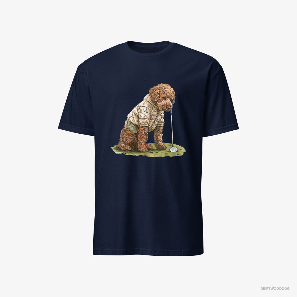 Poodle T-Shirt – Men Navy T-Shirt Classic – in the Golf Zone (on White Background)