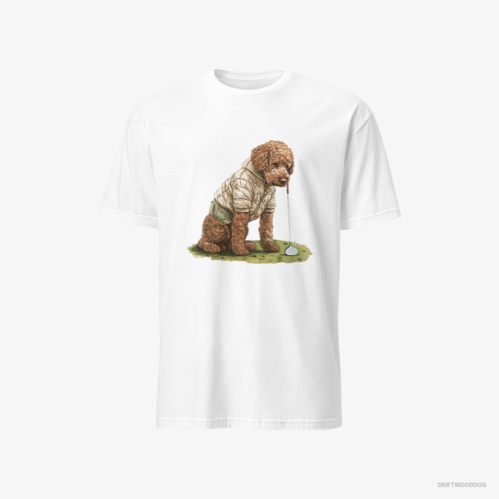 Poodle T-Shirt – Men White T-Shirt Classic – in the Golf Zone (on White Background)