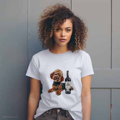 Poodle Tasting the Vintage Wine T-Shirt – Dog T-Shirt for Women