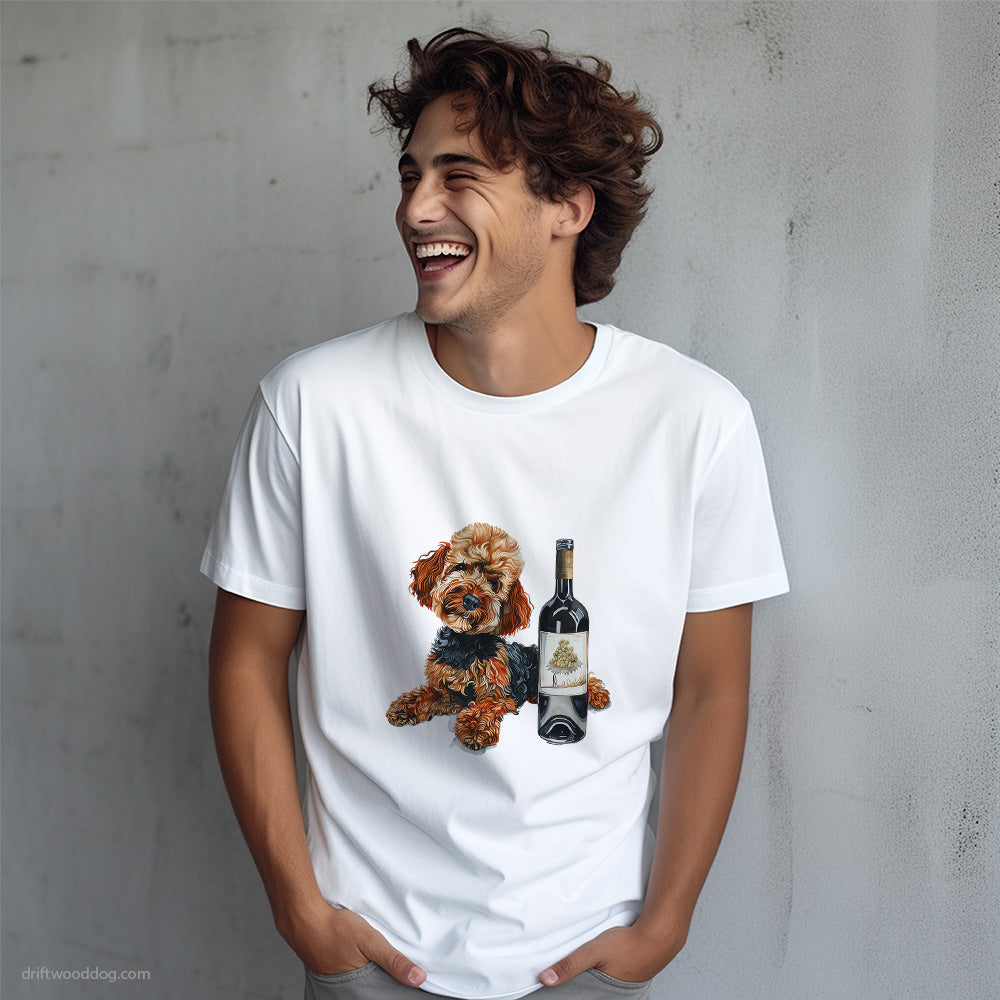 Poodle Tasting the Vintage Wine T-Shirt – Dog T-Shirt for Men