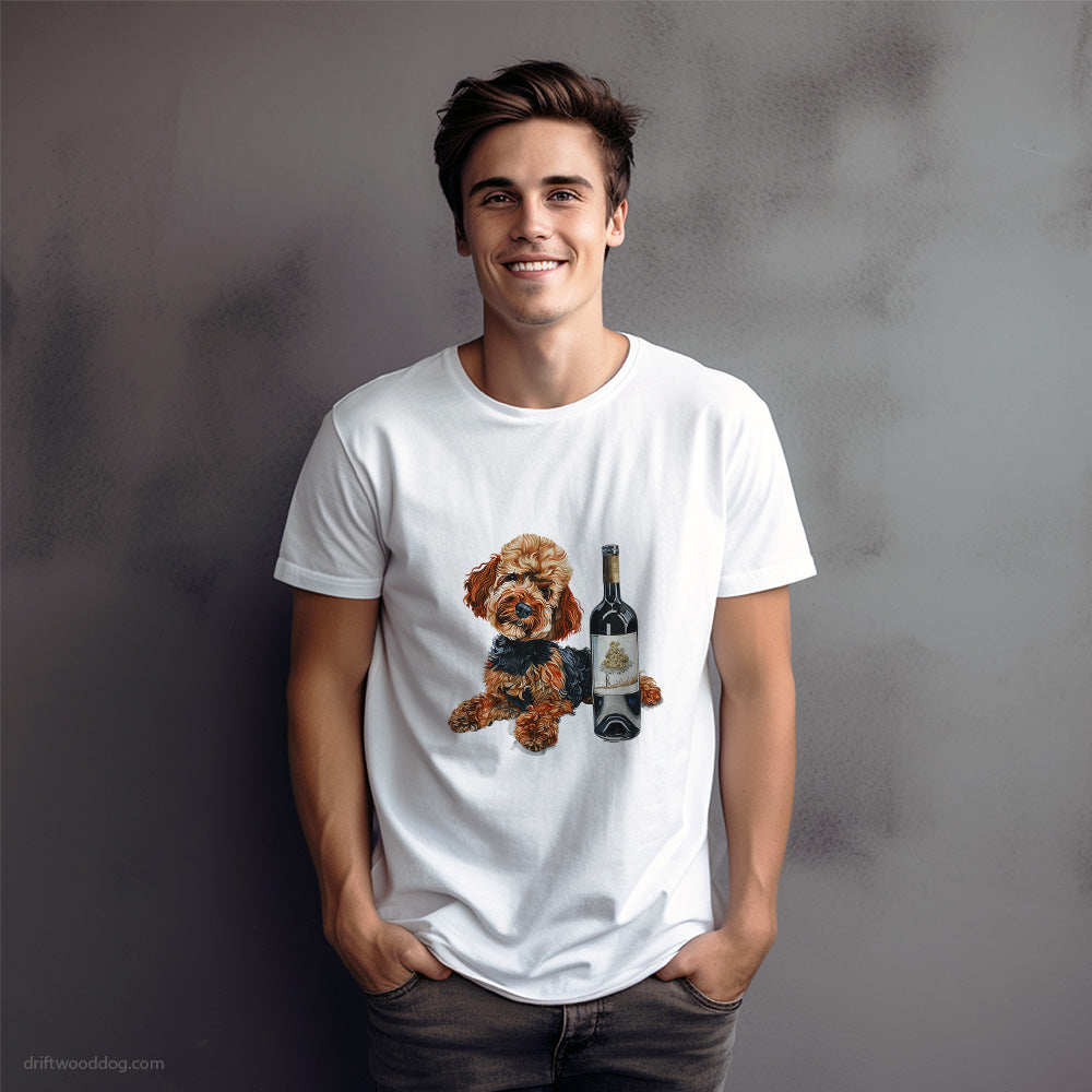 Poodle Tasting the Vintage Wine T-Shirt – Dog Graphic Tee for Men