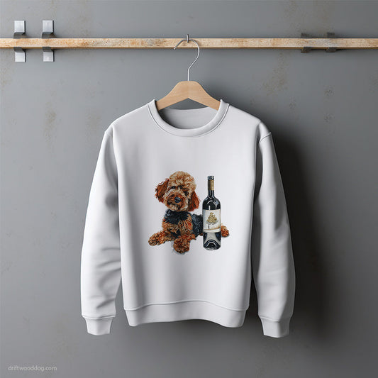 Poodle Tasting the Vintage Wine Sweatshirt – Unisex Sweatshirt for Dog Lovers