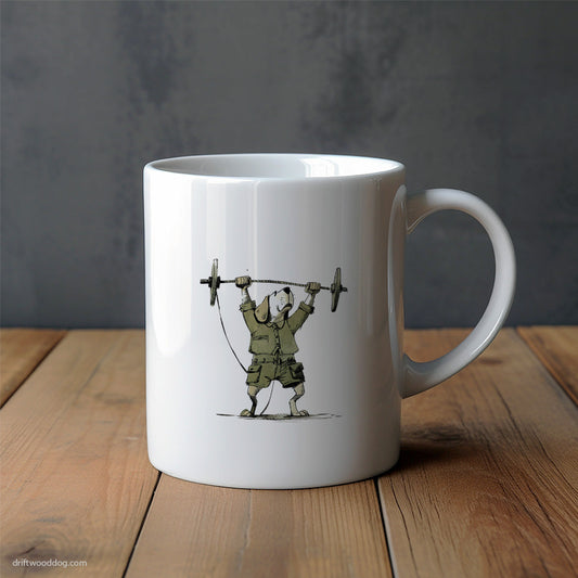 Labrador Retriever Focused on Weightlifting Mug – Unique Dog Cups | Dog-Themed Mugs