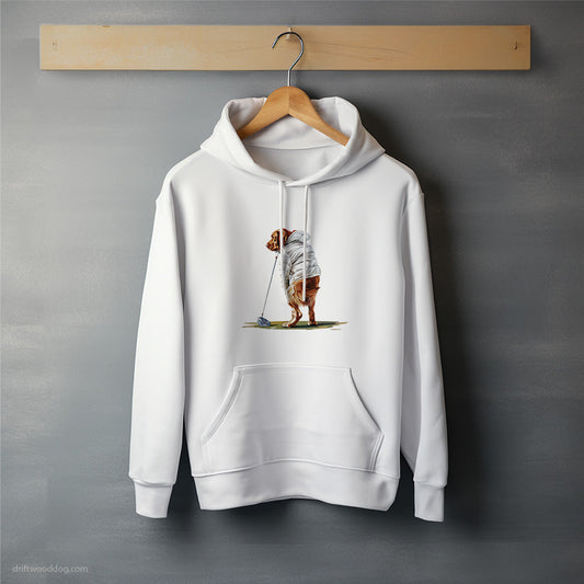 Funny Labrador Retriever Perfecting the Golf Shot Hoodie – Unisex Hoodie for Dog Lovers