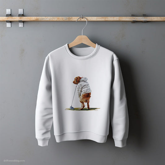 Funny Labrador Retriever Perfecting the Golf Shot Sweatshirt – Unisex Sweatshirt for Dog Lovers