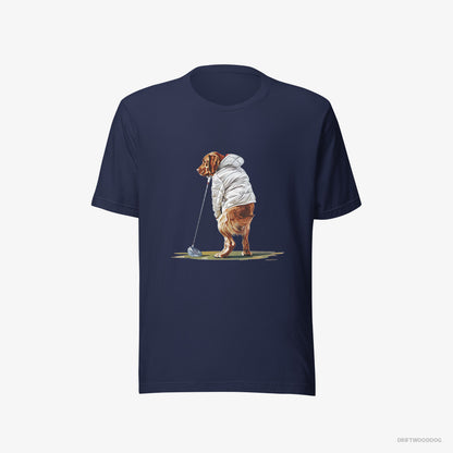 Labrador Retriever Perfecting the Golf Shot Navy T-Shirt