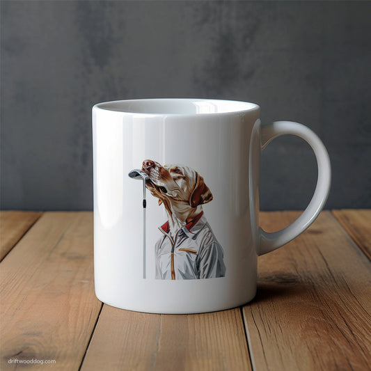 Labrador Retriever Focused on the Golf Game Mug – Unique Dog Cups | Dog-Themed Mugs