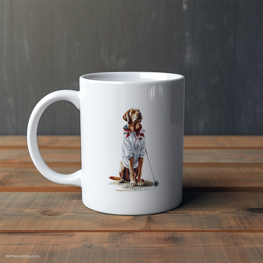 Labrador Retriever Ready for a Golf Challenge Mug – Cute Dog-Themed Mugs | Perfect Gifts for Dog Lovers