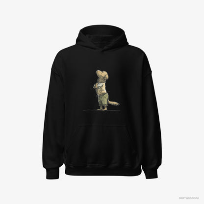 Golden Retriever Hoodie – Men Black Hoodie Classic – Apologizing (on White Background)