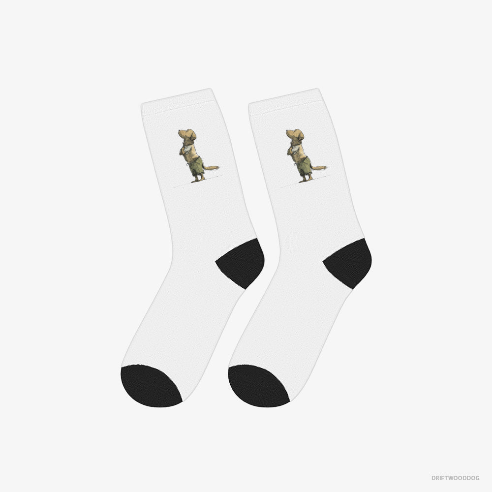 Cute Golden Retriever Apologizing – Socks White – Classic