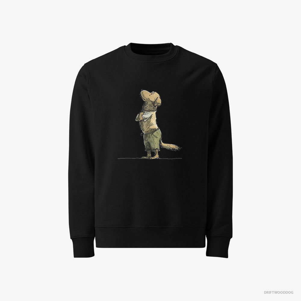 Golden Retriever Sweatshirt – Men Black Sweatshirt Classic – Apologizing (on White Background)