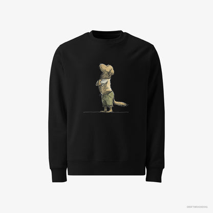 Golden Retriever Sweatshirt – Men Black Sweatshirt Classic – Apologizing (on White Background)