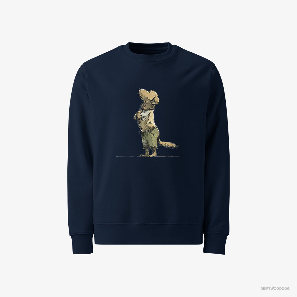 Golden Retriever Sweatshirt – Men Navy Sweatshirt Classic – Apologizing (on White Background)