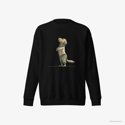 Golden Retriever Sweatshirt – Men Black Sweatshirt Eco-Friendly – Apologizing (on White Background)