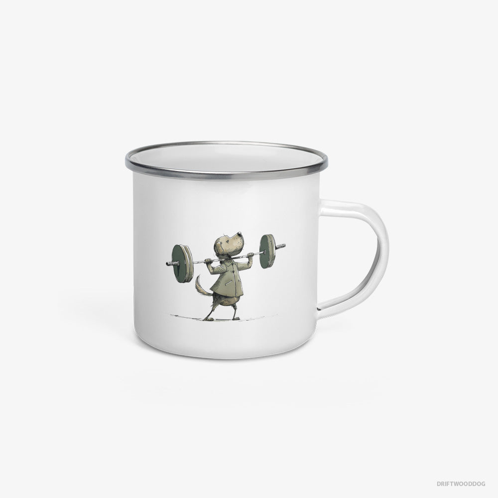 Golden Retriever Building Muscles Enamel Mug