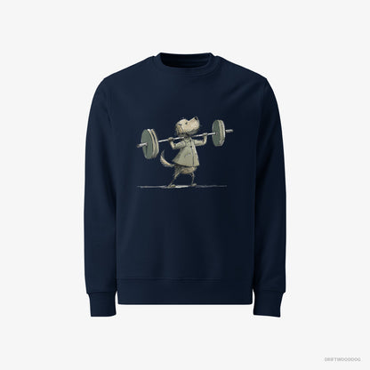 Golden Retriever Building Muscles Navy Sweatshirt