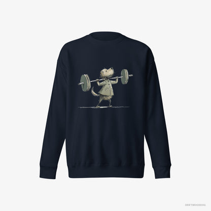 Golden Retriever Building Muscles Navy Sweatshirt