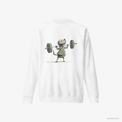 Golden Retriever Building Muscles White Sweatshirt