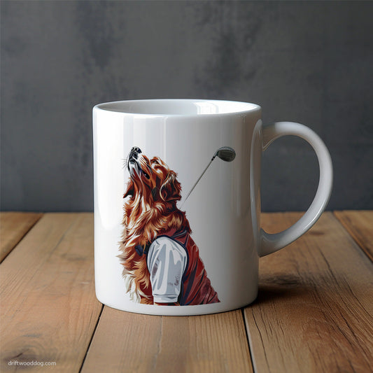 Golden Retriever on a Golf Journey Mug – Unique Dog Cups | Dog-Themed Mugs