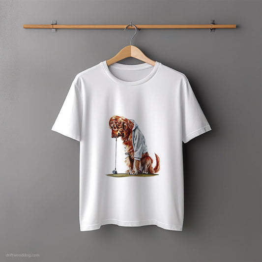 Golden Retriever with Golf Club T-Shirt – Unisex Tee for Dog Lovers