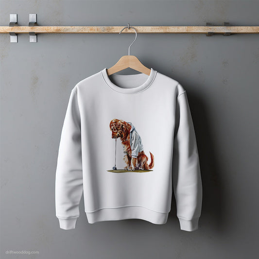 Golden Retriever with Golf Club Sweatshirt – Unisex Sweatshirt for Dog Lovers