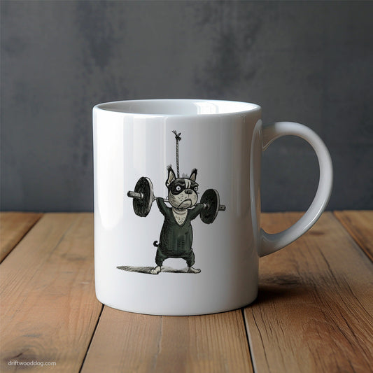 French Bulldog Powerlifting for Glory Mug – Unique Dog Cups | Dog-Themed Mugs