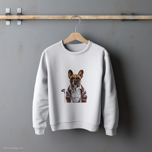 French Bulldog Taking on the Golf Course Sweatshirt – Unisex Sweatshirt for Dog Lovers