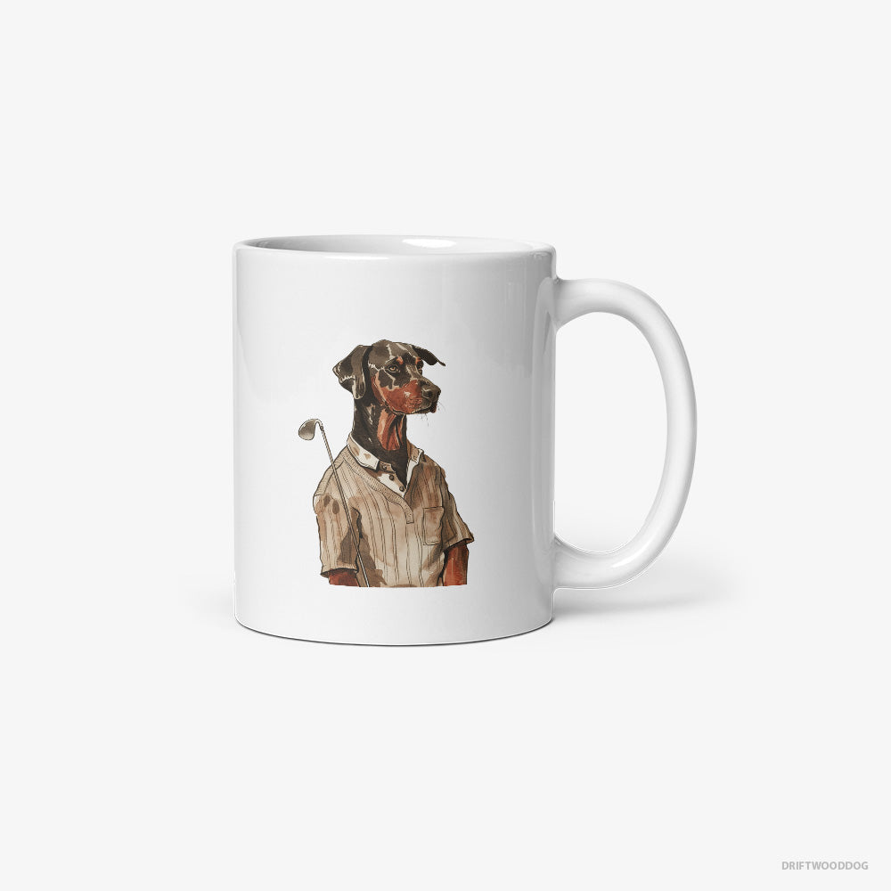 Dobermann Enjoying a Day of Golf Classic Mug