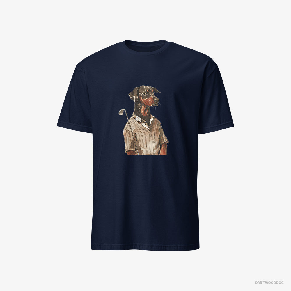 Dobermann Enjoying a Day of Golf – Women's T-Shirt Navy – Classic