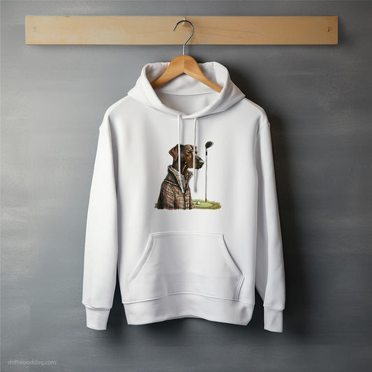 Dobermann Ready to Play Golf Hoodie – Unisex Hoodie for Dog Lovers