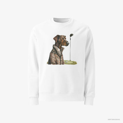 Dobermann Ready to Play Golf White Sweatshirt