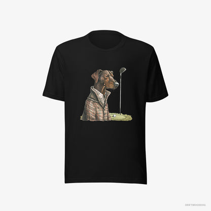 Dobermann Ready to Play Golf Black T-Shirt