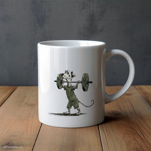 Dalmatian Setting Weightlifting Records Mug – Unique Dog Cups | Dog-Themed Mugs