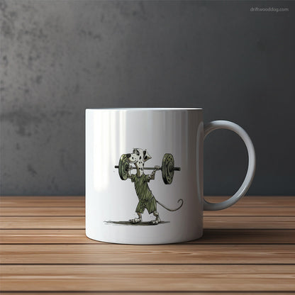 Dalmatian Setting Weightlifting Records Mug – Funny Dog Coffee Mugs | Quirky Canine Drinkware